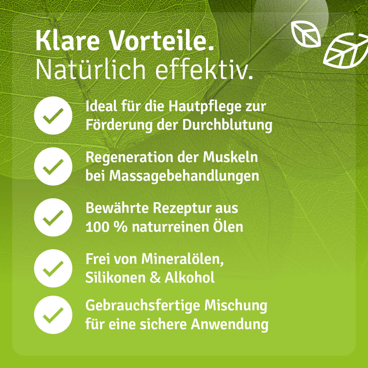 Muskel & Gelenk Aktiv Massage Öl Vorteile