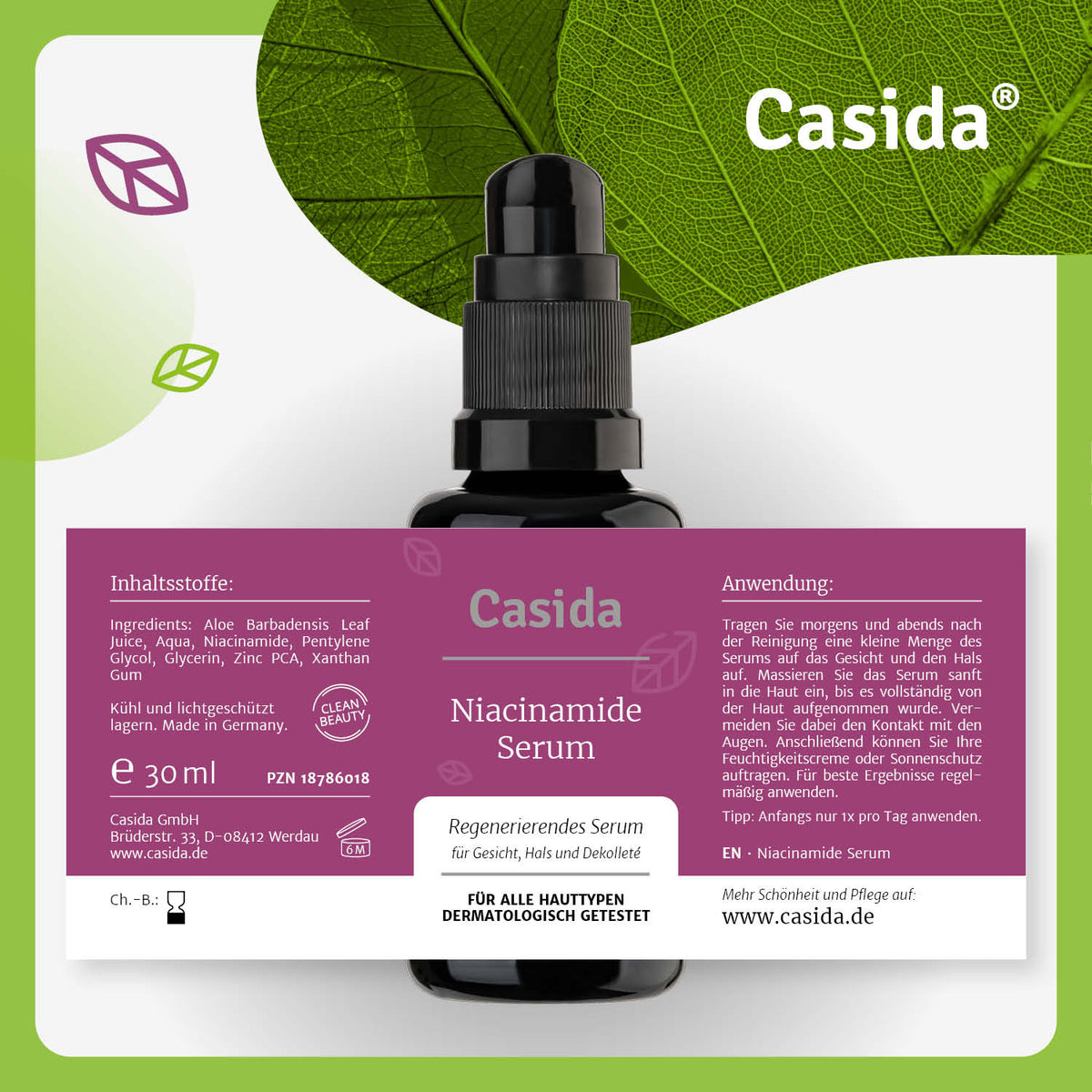 Niacinamide Serum Etikett