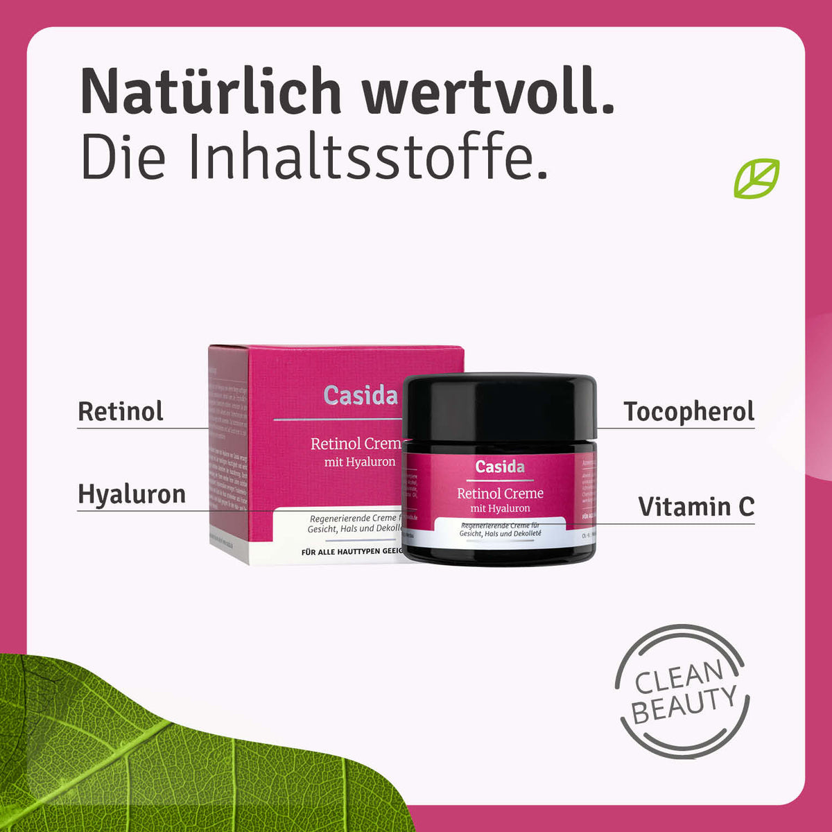 Retinol Creme mit Hyaluron Inhalt