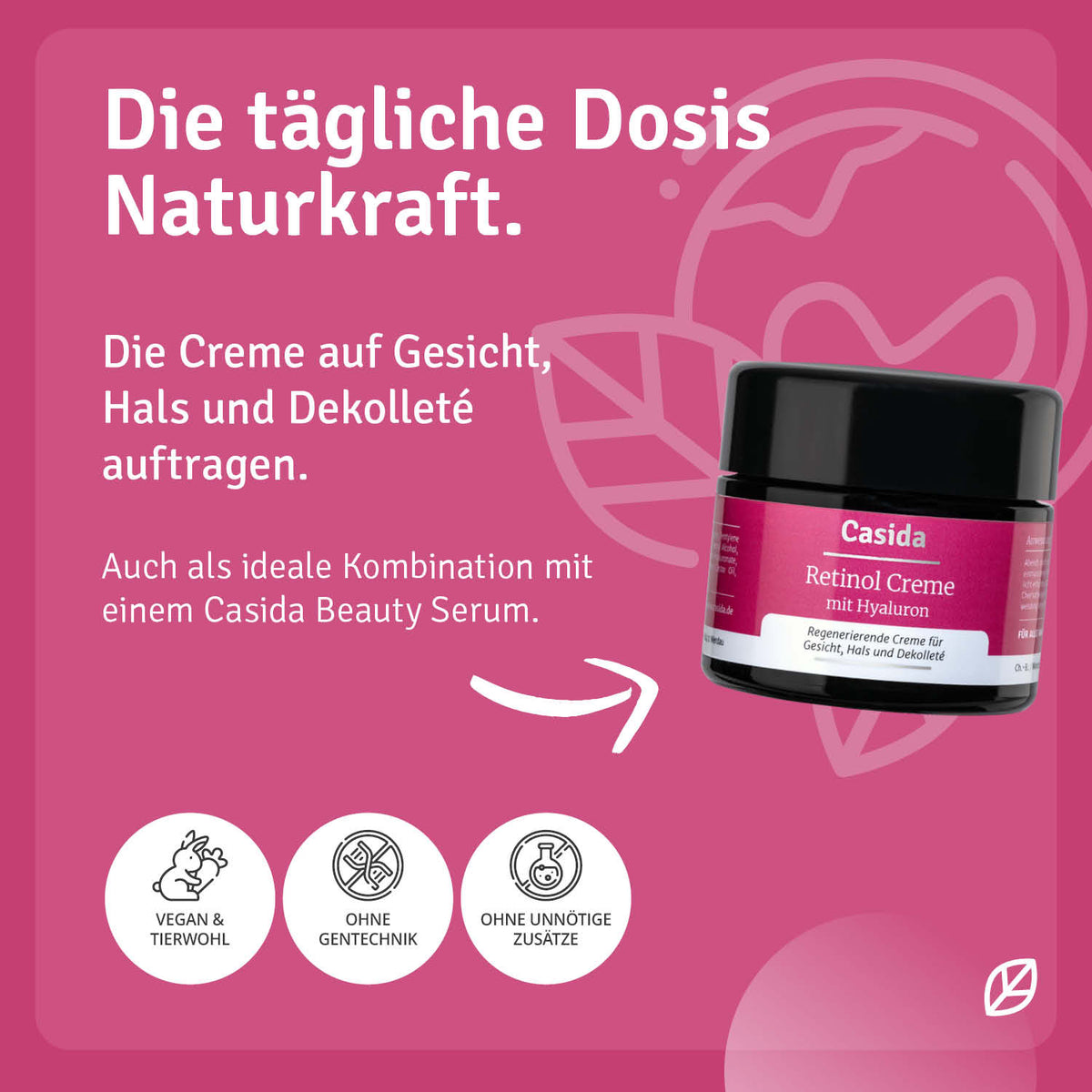 Retinol Creme mit Hyaluron Anwendung