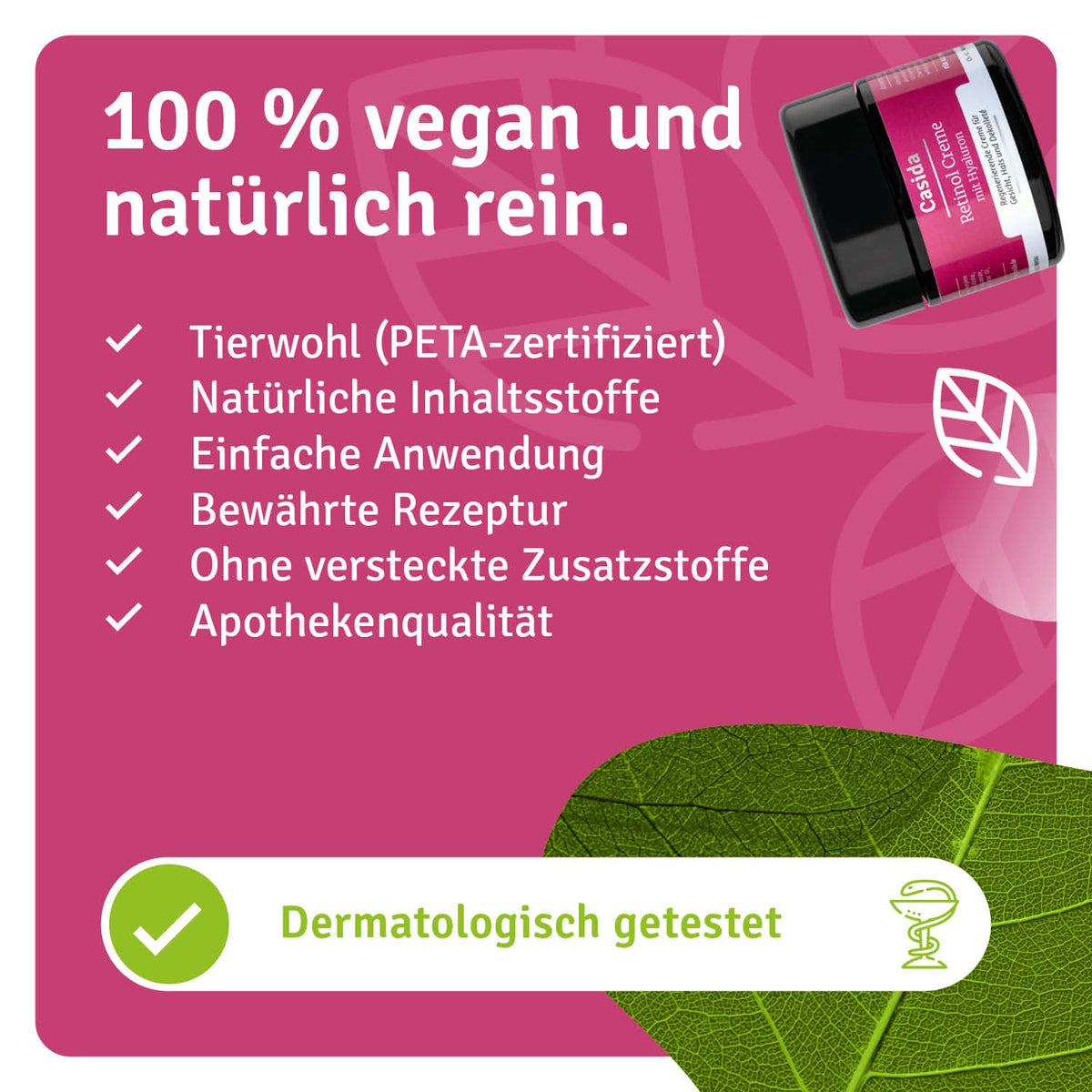 Retinol Creme mit Hyaluron natürliche Inhaltsstoffe