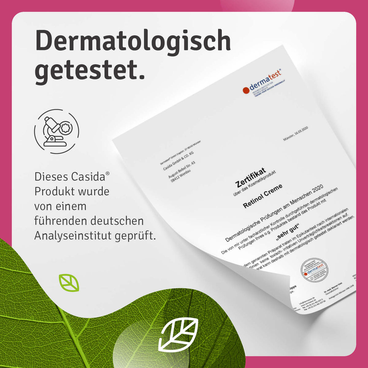 Retinol Creme mit Hyaluron Dermatest