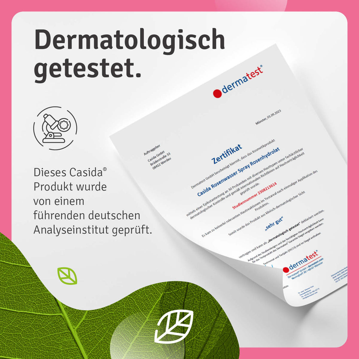 Dermatest Rosenwasser Spray Bio – Rosenhydrolat