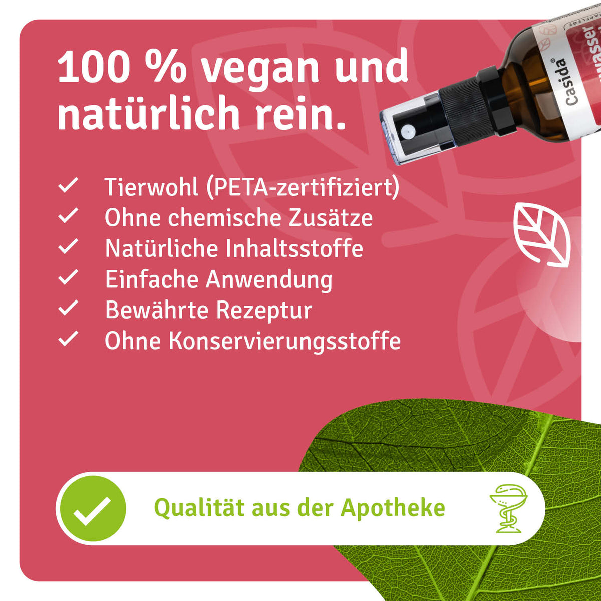 Rosenwasser + Teebaumöl Spray natürliche Inhaltsstoffe