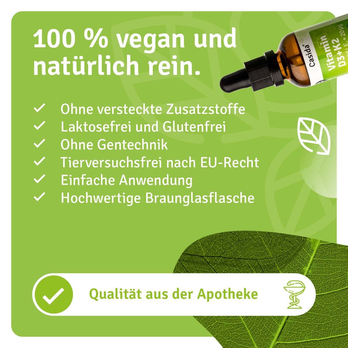 Vitamin D3 + K2 Tropfen natürliche Inhaltsstoffe