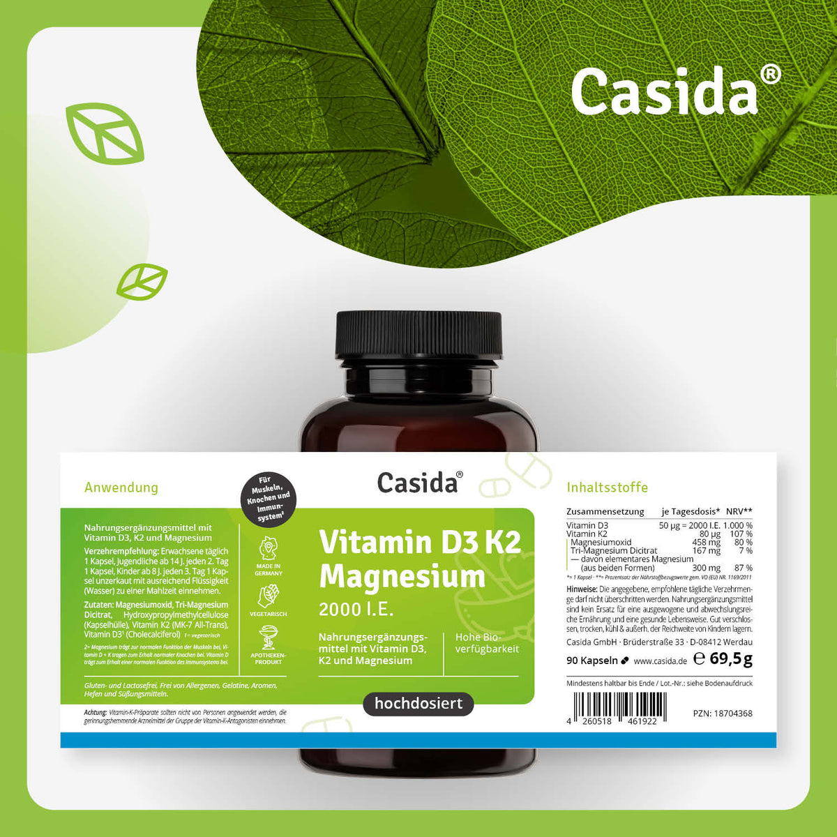 Vitamin D3 K2 Magnesium Kapseln Etikett