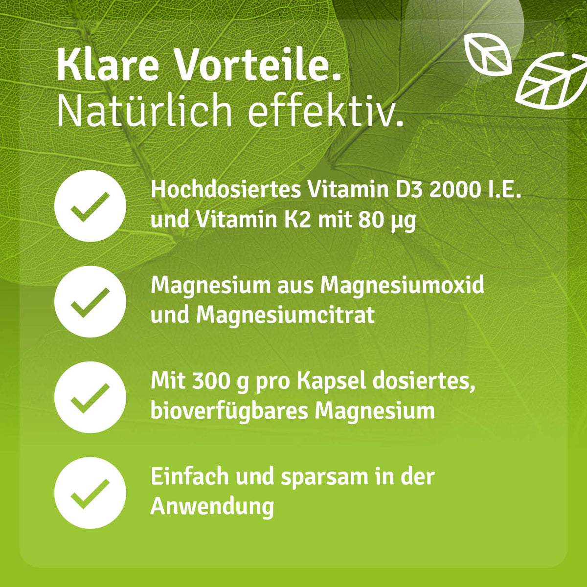 Vitamin D3 K2 Magnesium Kapseln Vorteile