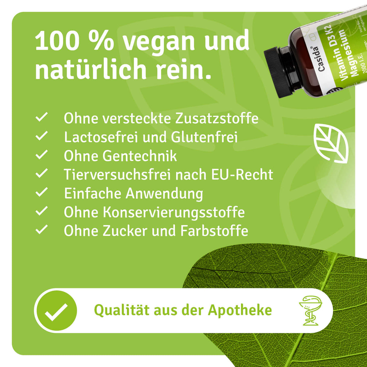 Vitamin D3 K2 Magnesium Kapseln natürliche Inhaltsstoffe