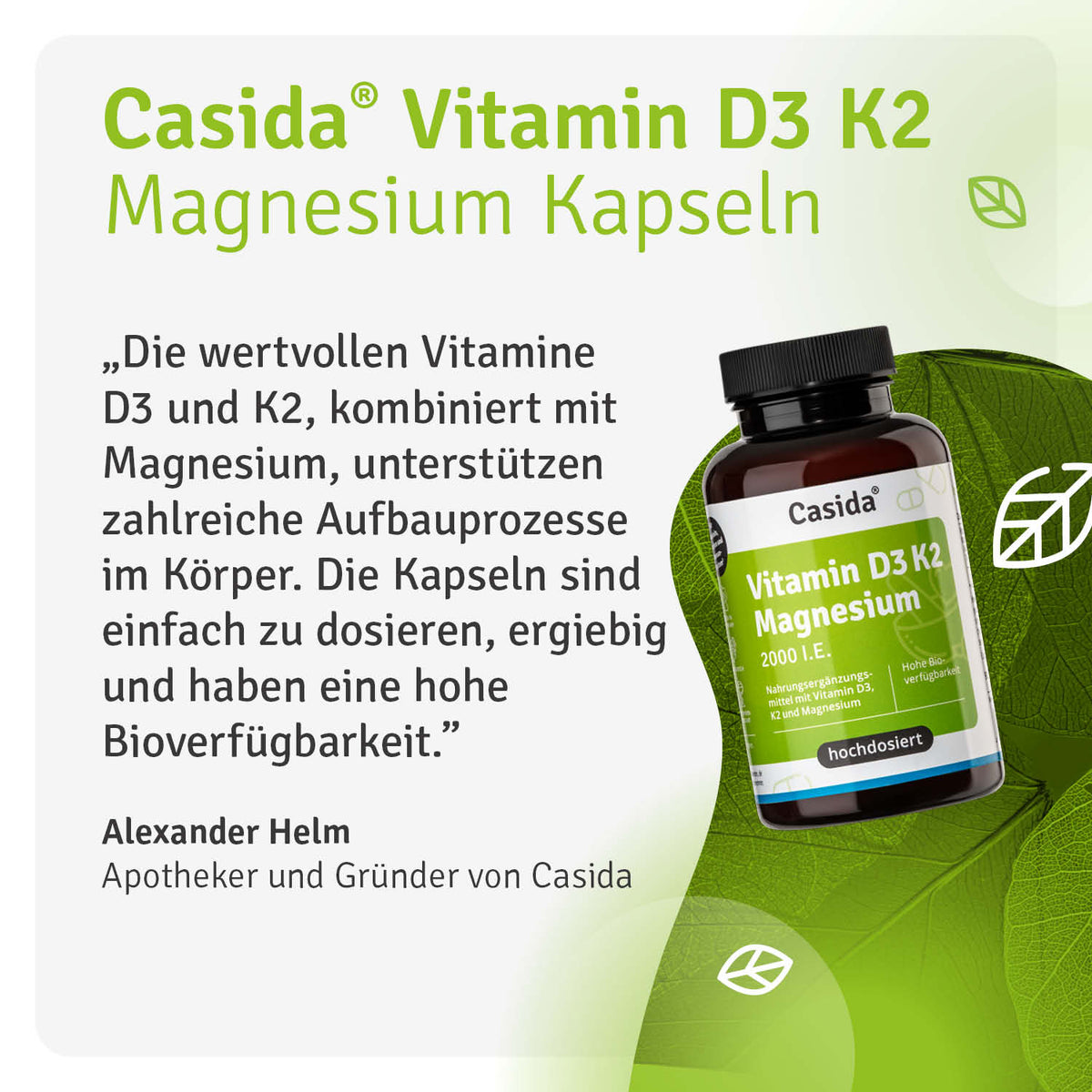 Vitamin D3 K2 Magnesium Kapseln Casida