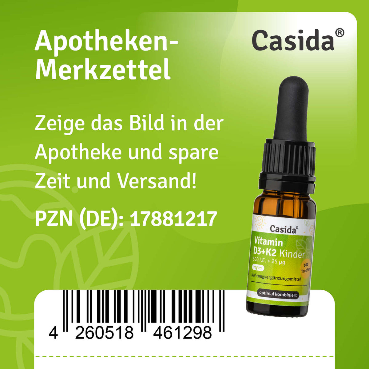 Vitamin D3+ K2 Tropfen für Kinder Vegan Apotheke