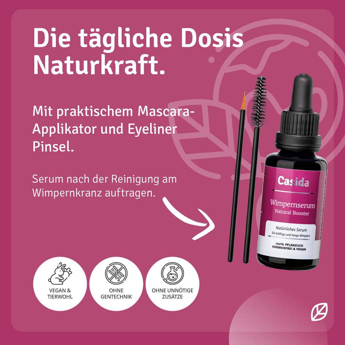 Wimpernserum Natural Booster Anwendung