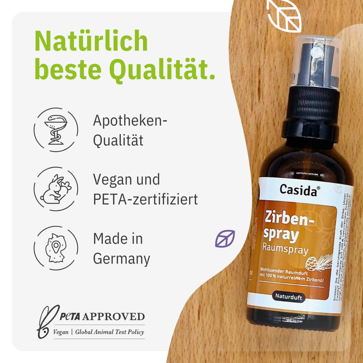 Zirbenspray - Raum- & Kissenspray mit Zirbenöl tierversuchsfrei