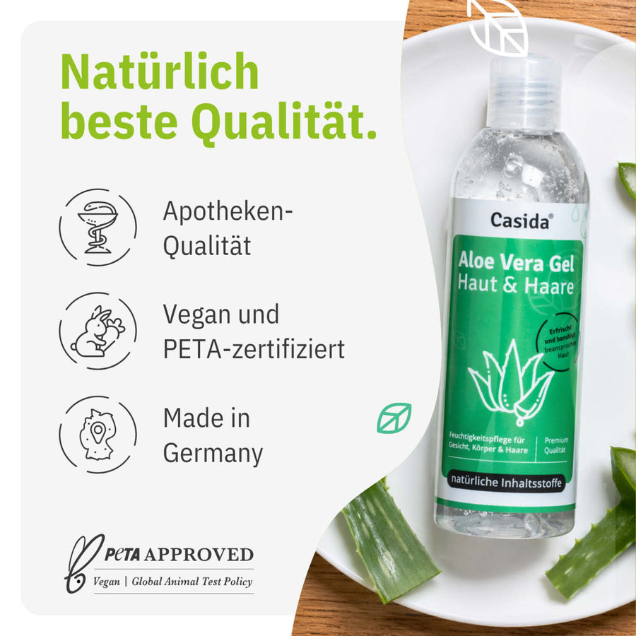 Aloe Vera Gel für Haut & Haare aus der Apotheke