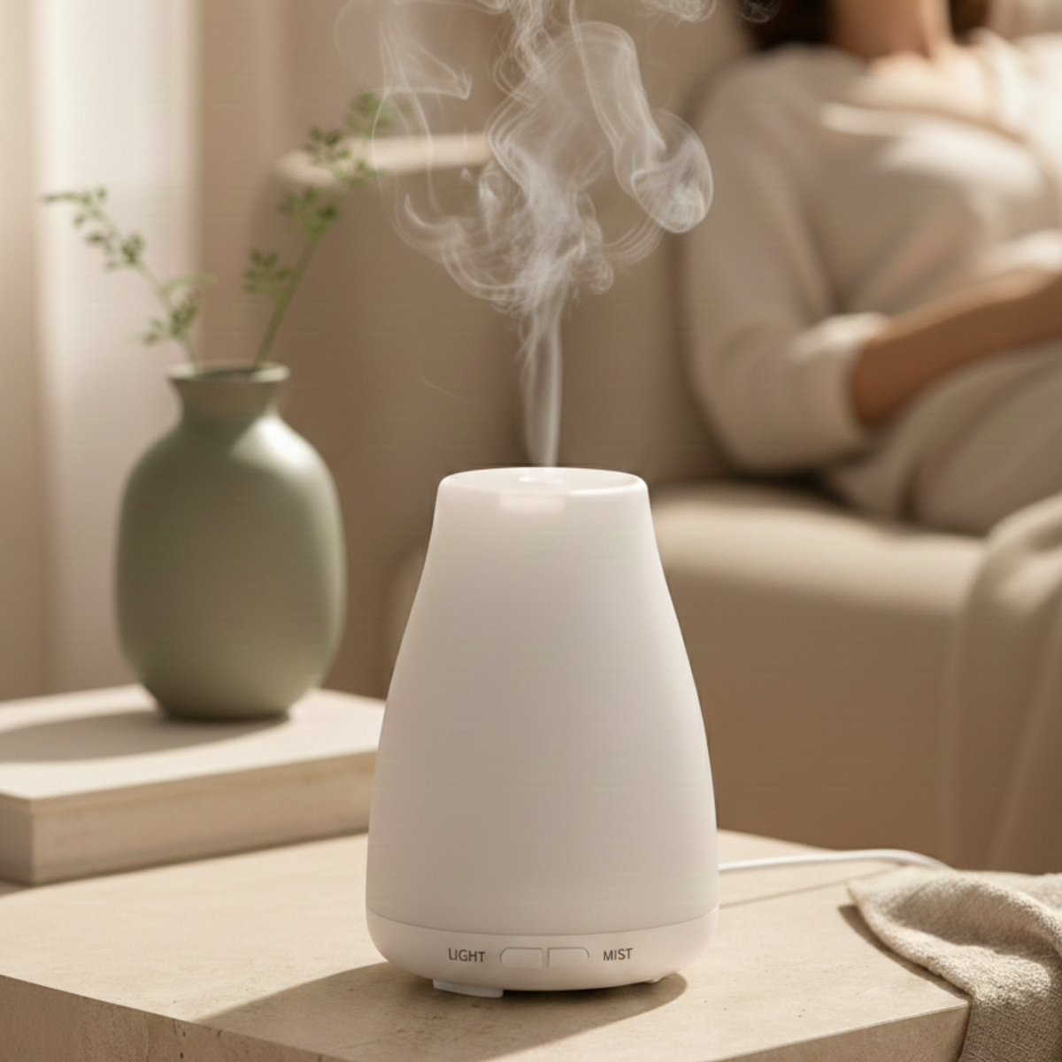 Compact Aroma Diffuser White with LED Lighting