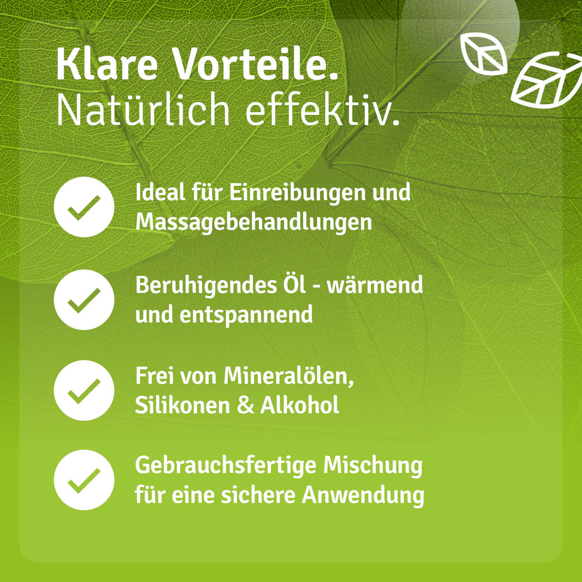 Infografik zu Casida Bio Johanniskrautöl für Einreibungen und Massagen