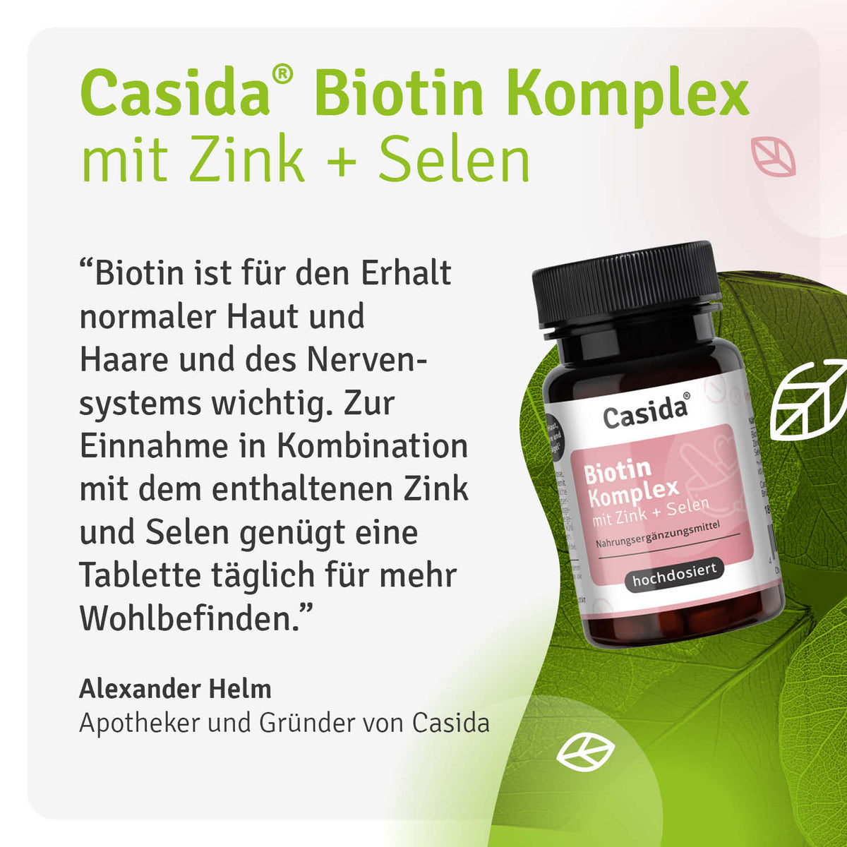 Biotinkomplex Zink und Selen hochdosiert Casida