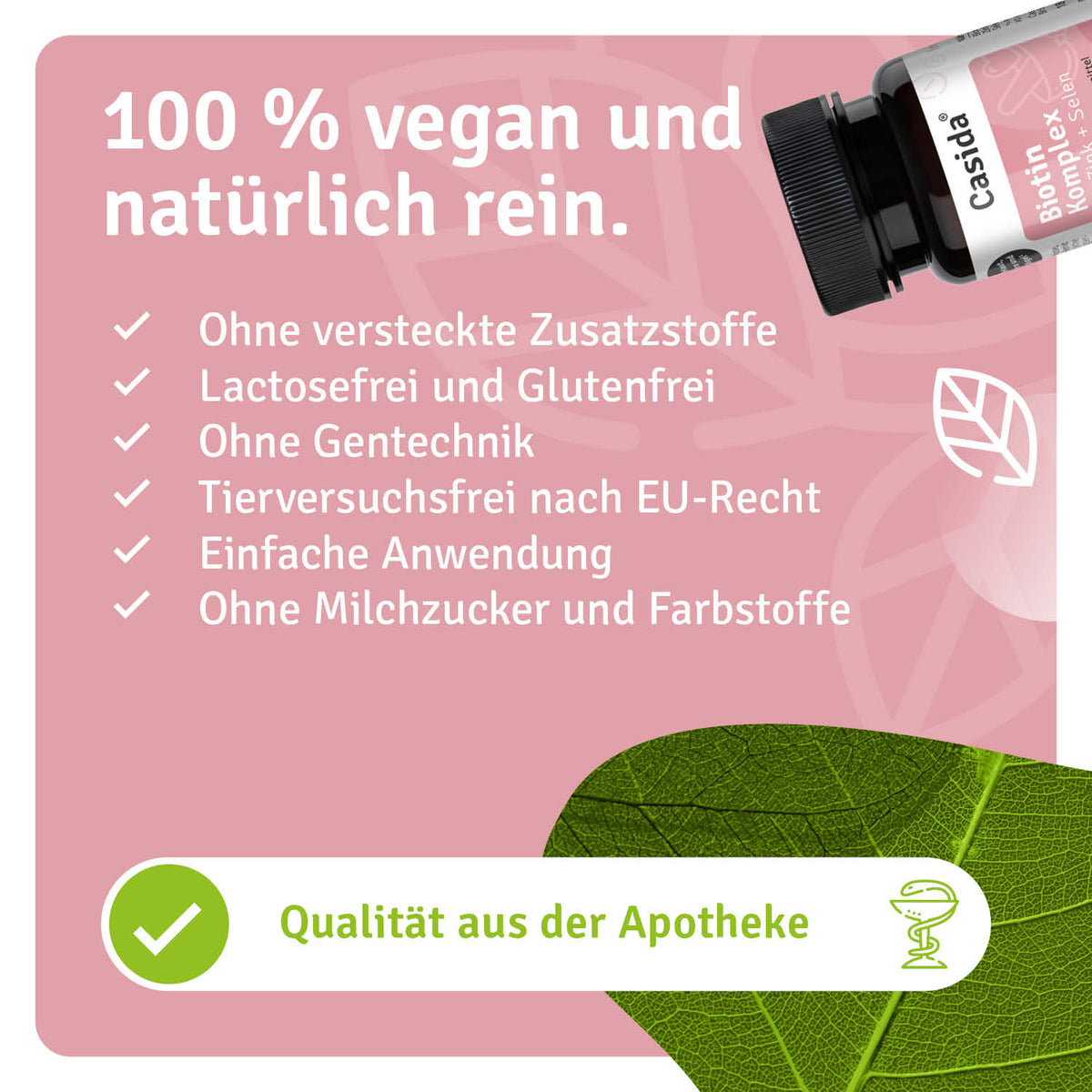 Biotinkomplex Zink und Selen hochdosiert natürliche Inhaltsstoffe