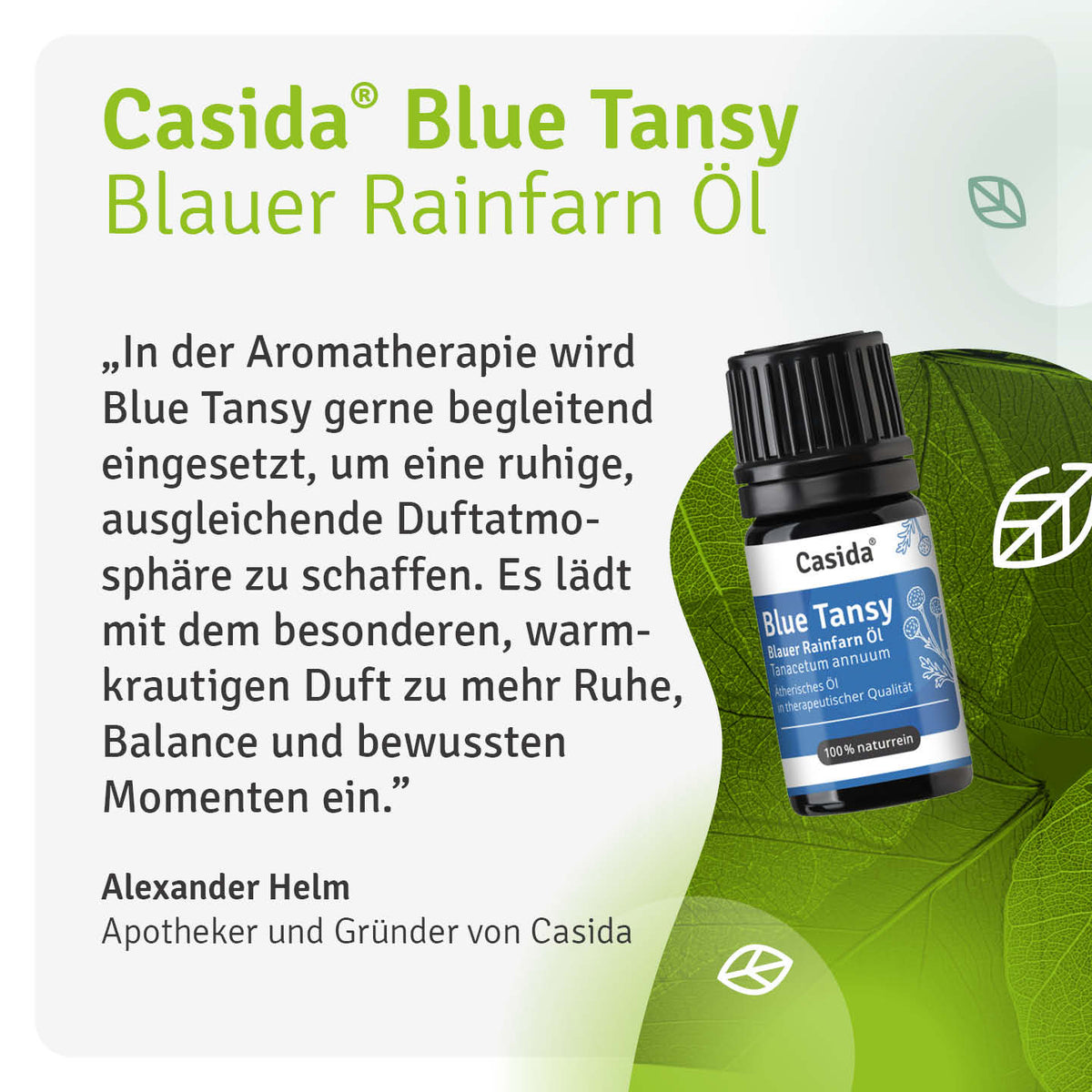 Alexander Helm stellt den Duft von Casida Blue Tansy Blauer Rainfarn Öl vor