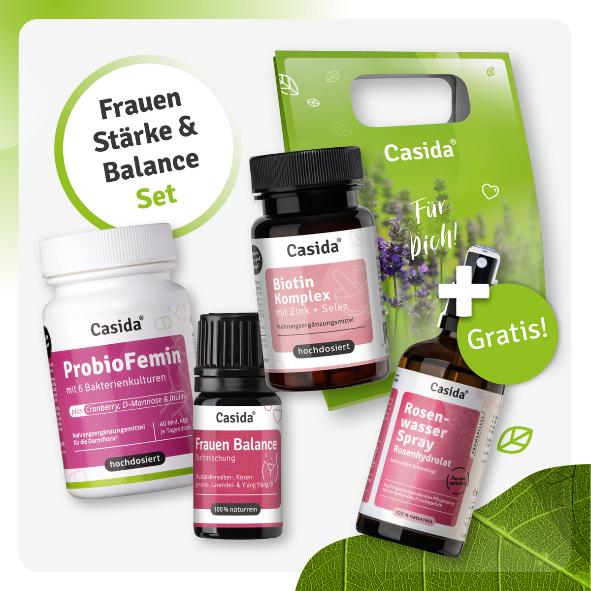 Frauen Stärke & Balance Set + GRATIS Rosenwasser