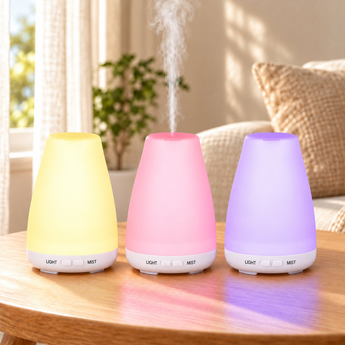 Kompakter Aromadiffuser weiß mit LED-Beleuchtung