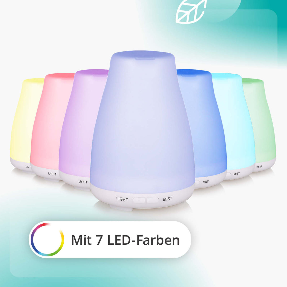 Kompakter Aromadiffuser weiß mit LED-Beleuchtung