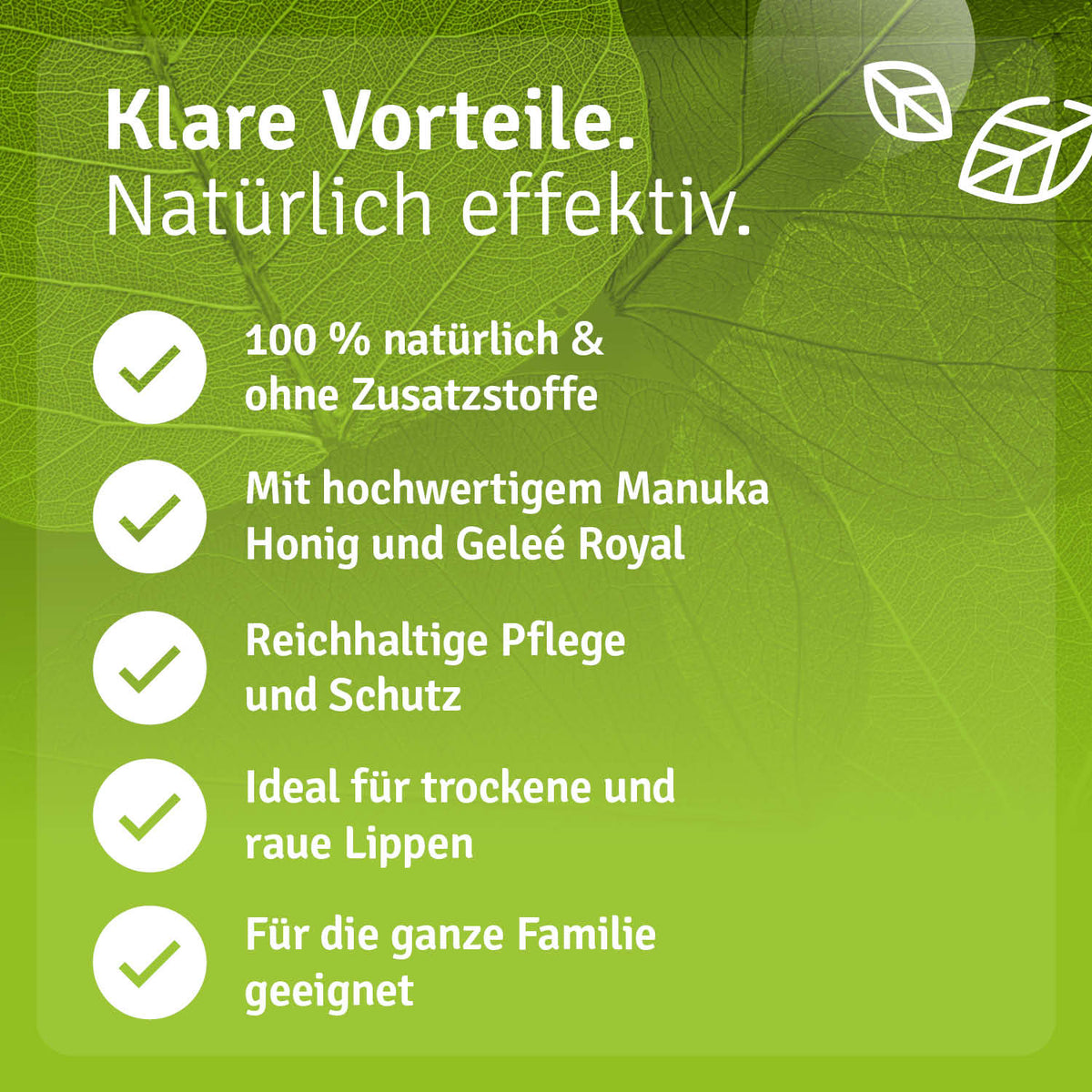 Lippenpflege Balsam mit Manuka Honig & Gelee Royale Vorteile