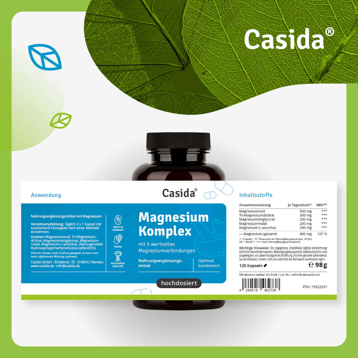 Magnesium Komplex Etikett