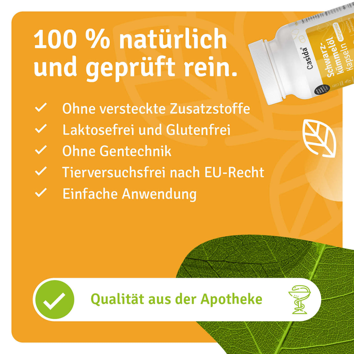 Schwarzkümmelöl Kapseln kaltgepresst natürliche Inhaltsstoffe