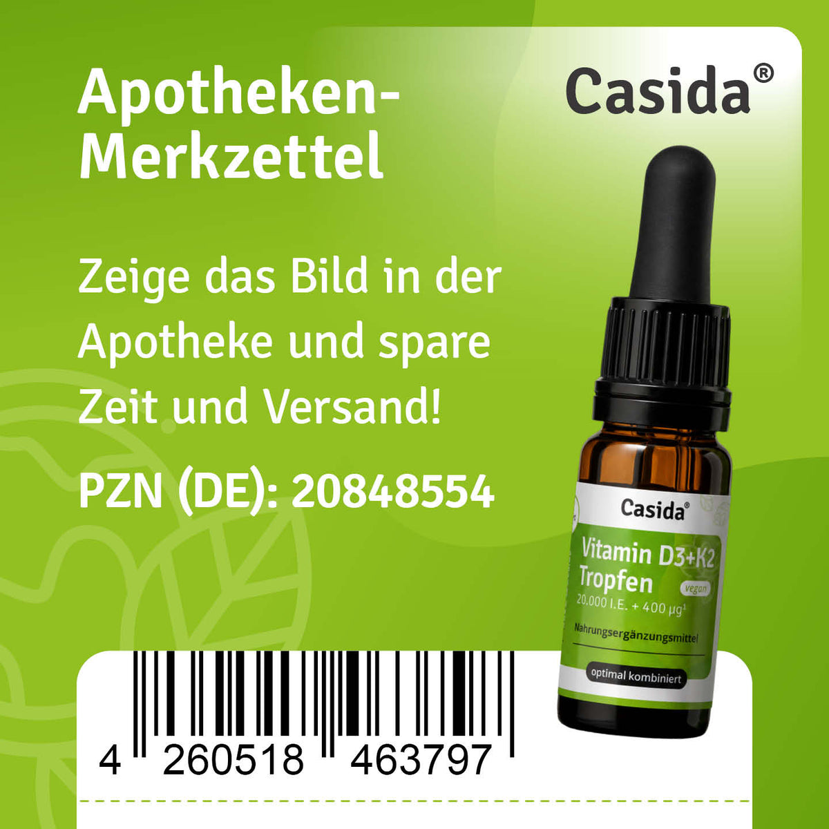 Vitamin D3+K2 Tropfen 20.000 I.E. + 400 µg¹
