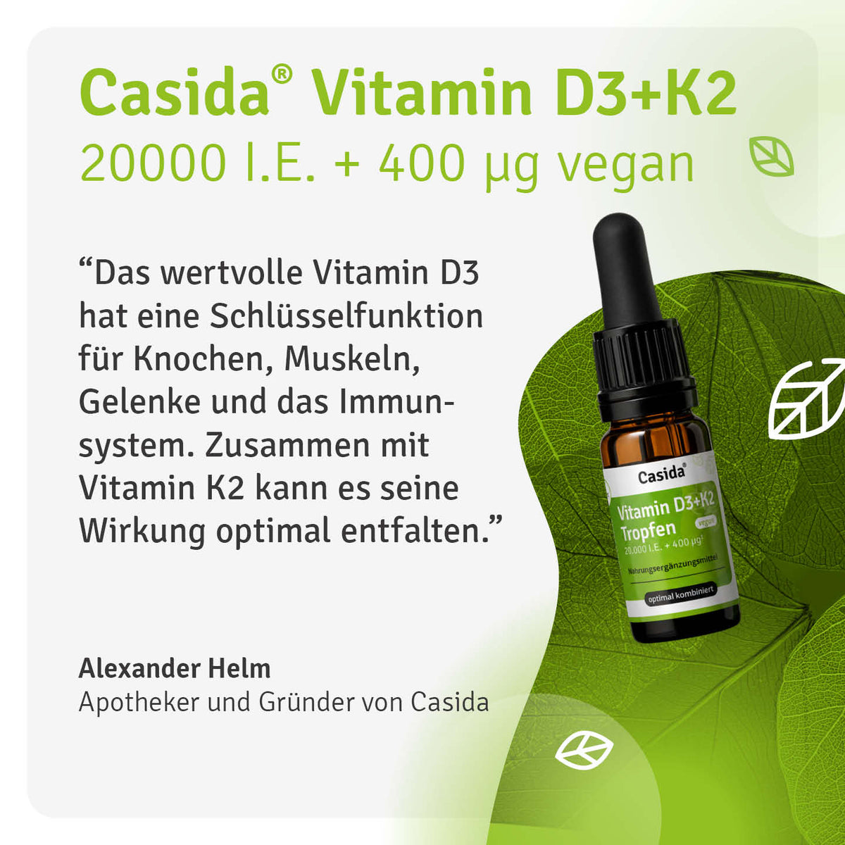 Vitamin D3+K2 Tropfen 20.000 I.E. + 400 µg¹
