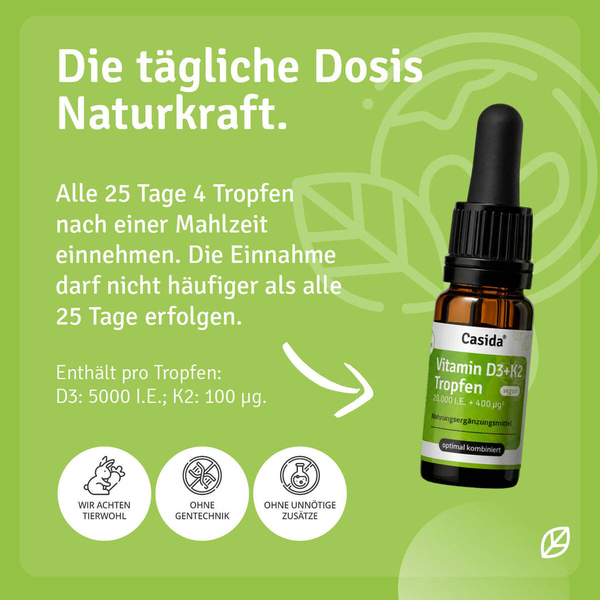 Vitamin D3+K2 Tropfen 20.000 I.E. + 400 µg¹