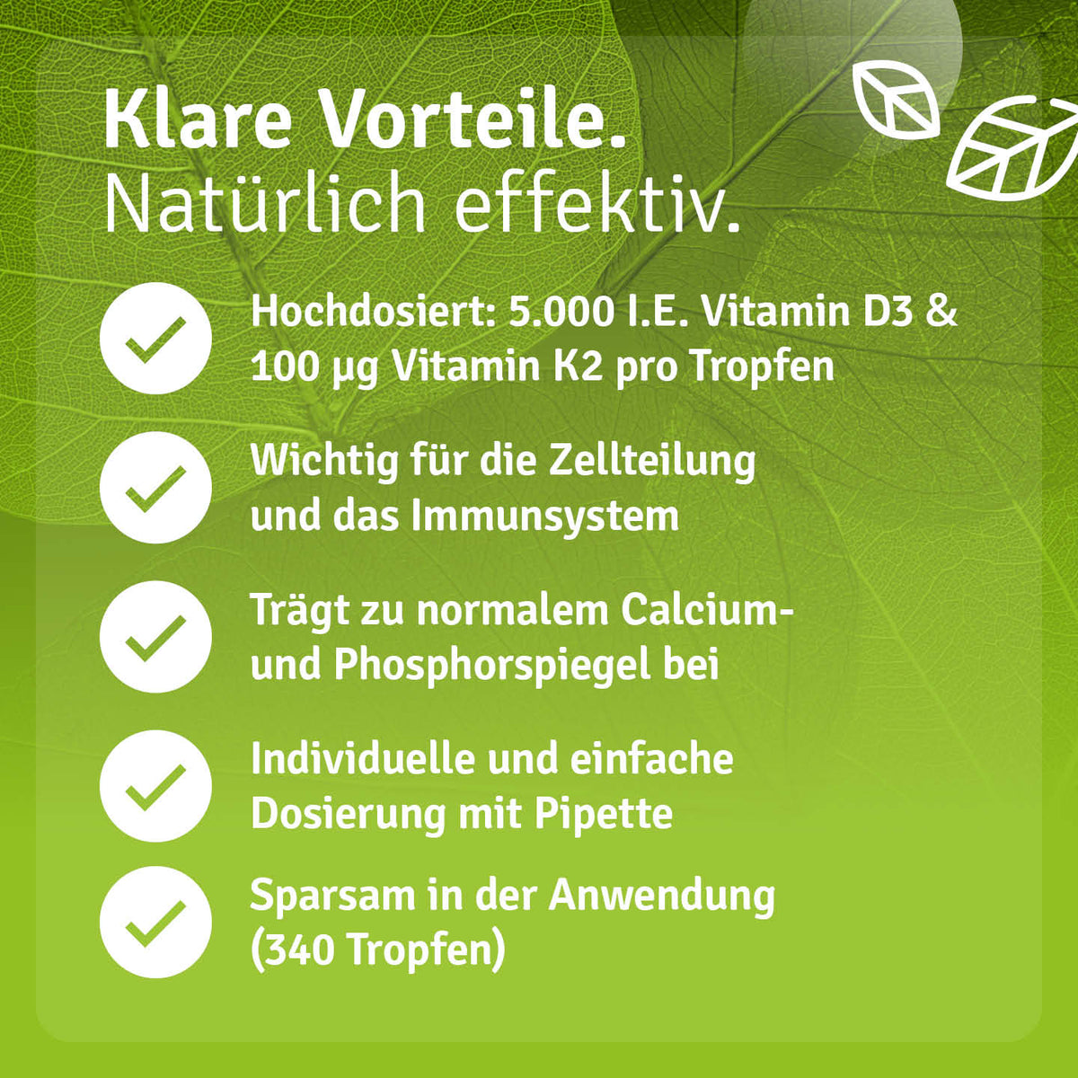 Vitamin D3+K2 Tropfen 20.000 I.E. + 400 µg¹