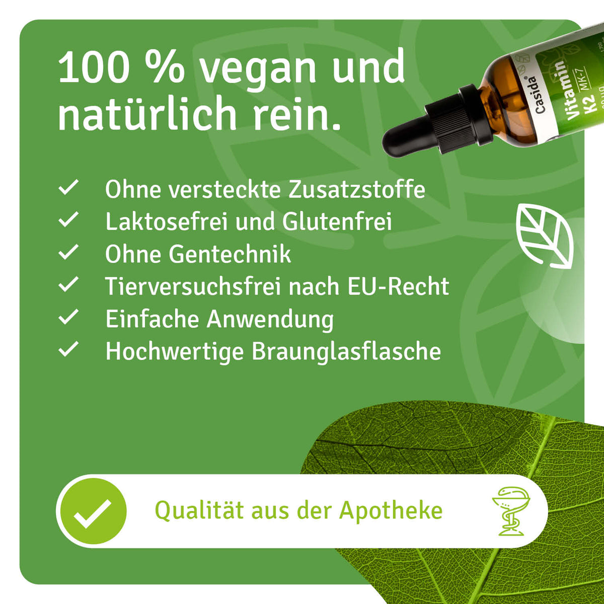 Vitamin K2 Tropfen MK-7 natürliche Inhaltsstoffe