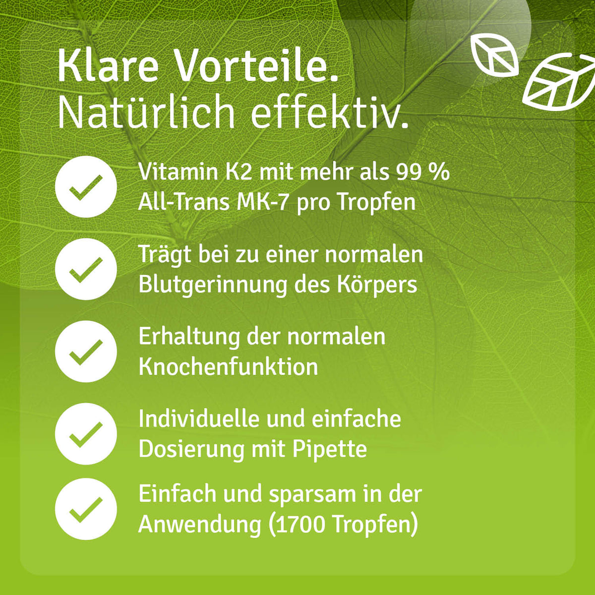 Vitamin K2 Tropfen MK-7 Vorteile