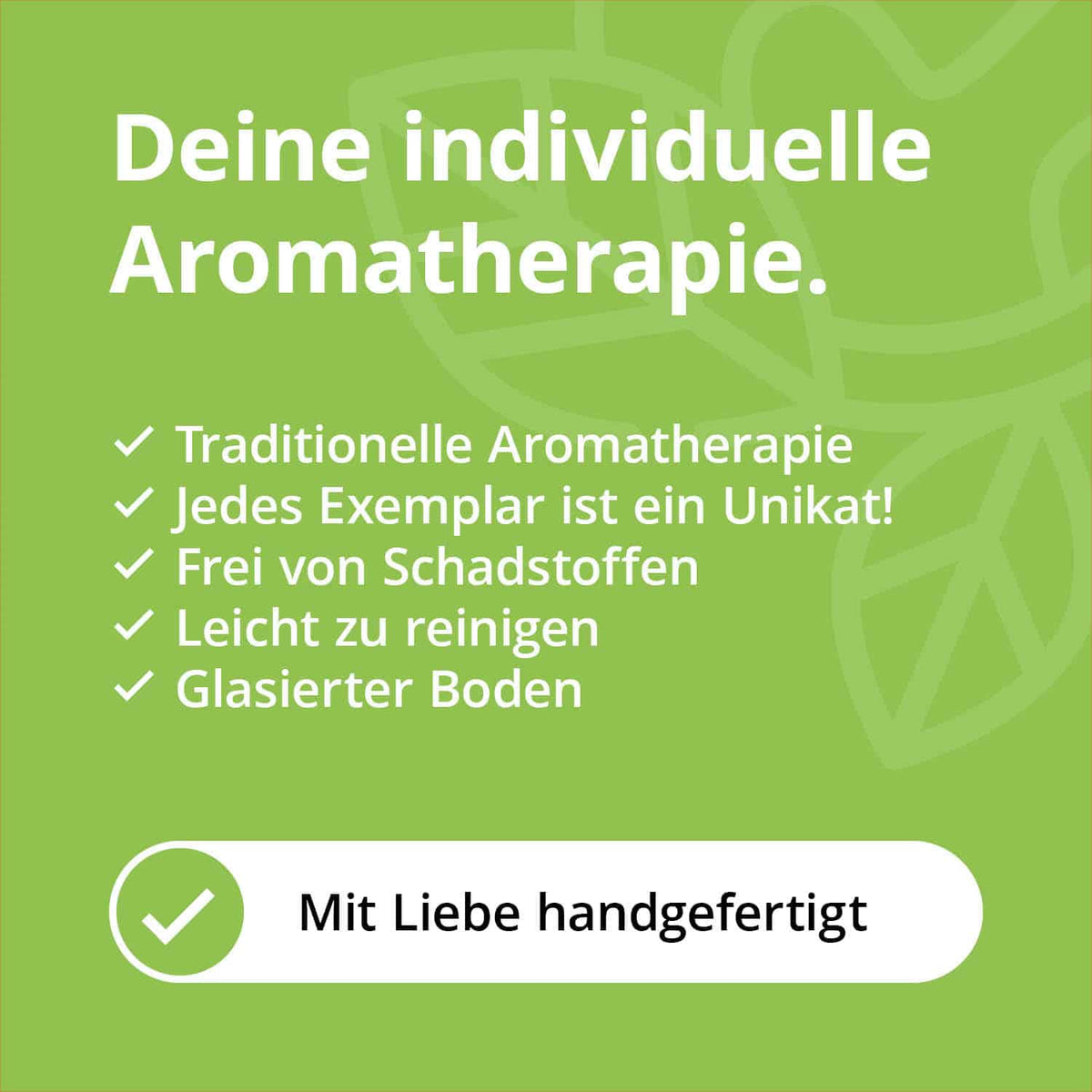 Duftstein glasiert aus Keramik cremeweiß handgemacht natürliche Inhaltsstoffe