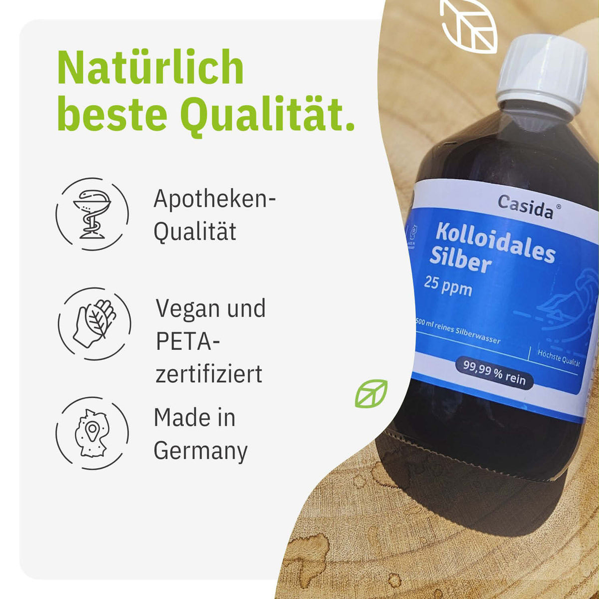 Kolloidales Silber 25ppm 500ml tierversuchsfrei