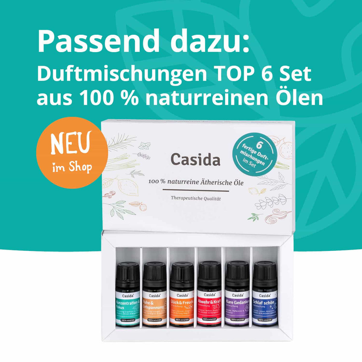 Hochwertiger Aroma Diffuser für ätherische Öle mit LED Licht Empfehlung NEU Duftmischung Top 6 Set