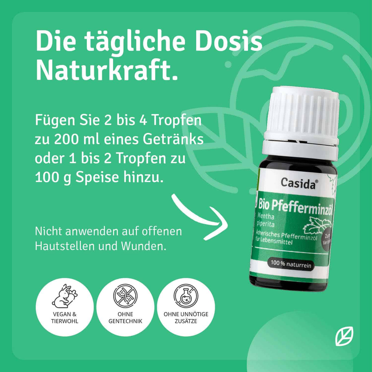 Pfefferminzöl BIO zum Verzehr innerlich Anwendung