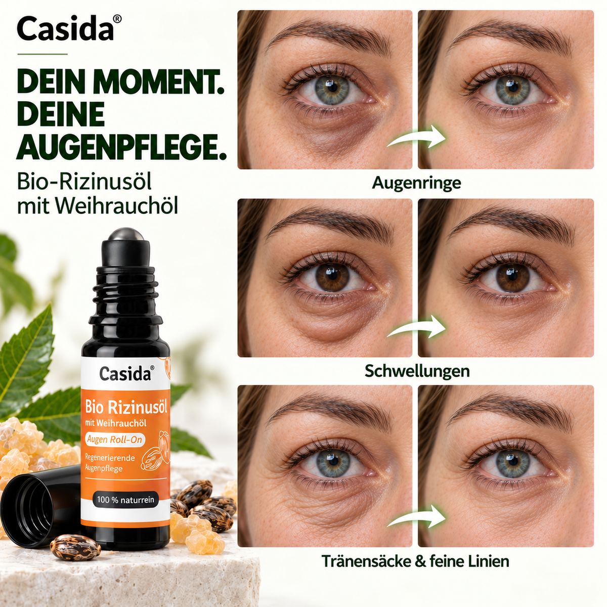 Bio Rizinusöl Augen Roll on mit Weihrauchöl