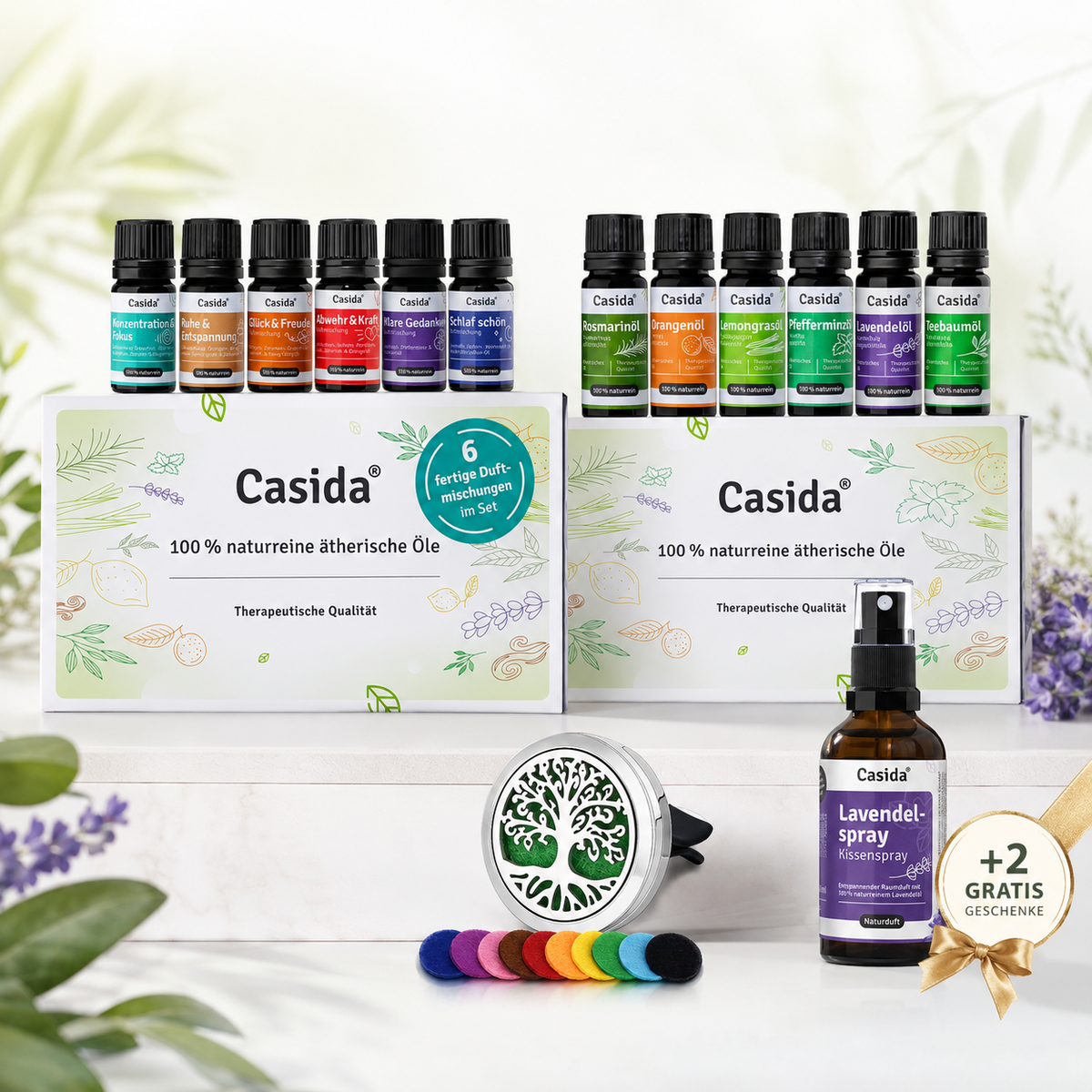 TOP 6 Duftmischungen + TOP 6 Ätherische Öle Set mit 2 GRATIS-Geschenken