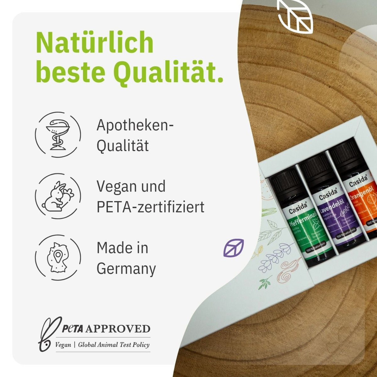 TOP 6 Ätherische Öle Set Aromatherapie Aromapflege Lemongras Pfefferminz Lavendel Orange Rosmarin Teebaum tierversuchsfrei