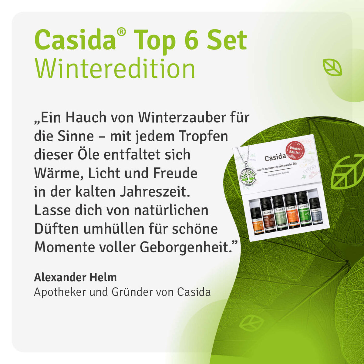 Winteredition TOP 6 Set mit 6 Düften & Aromaschmuck Casida