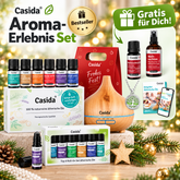 Casida Aroma-Erlebnis-Set mit Diffuser, Duftmischungen, Roll-Ons und weihnachtlichen Geschenkextras