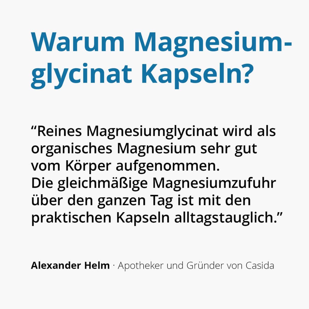Casida Magnesiumglycinat Kapseln Vital – 120 Stk. 14362480 PZN Apotheke Bioverfügbarkeit organisches Magnesium2