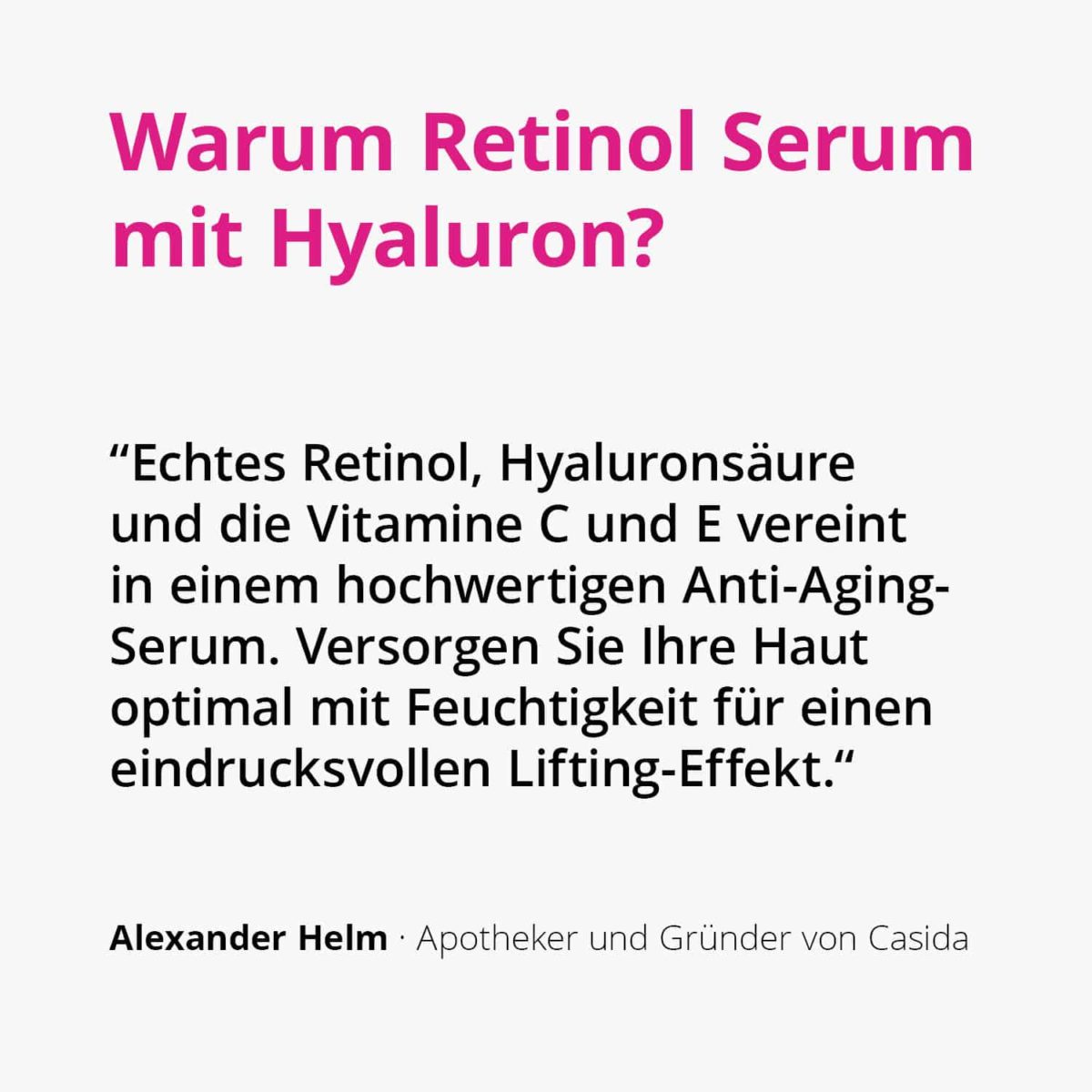 Casida Retinol Serum with Hyaluronic Acid – 30 ml 14044047 PZN Apotheke Vitamin A Anti-Aging Falten Rosacea periorale Dermatitis3