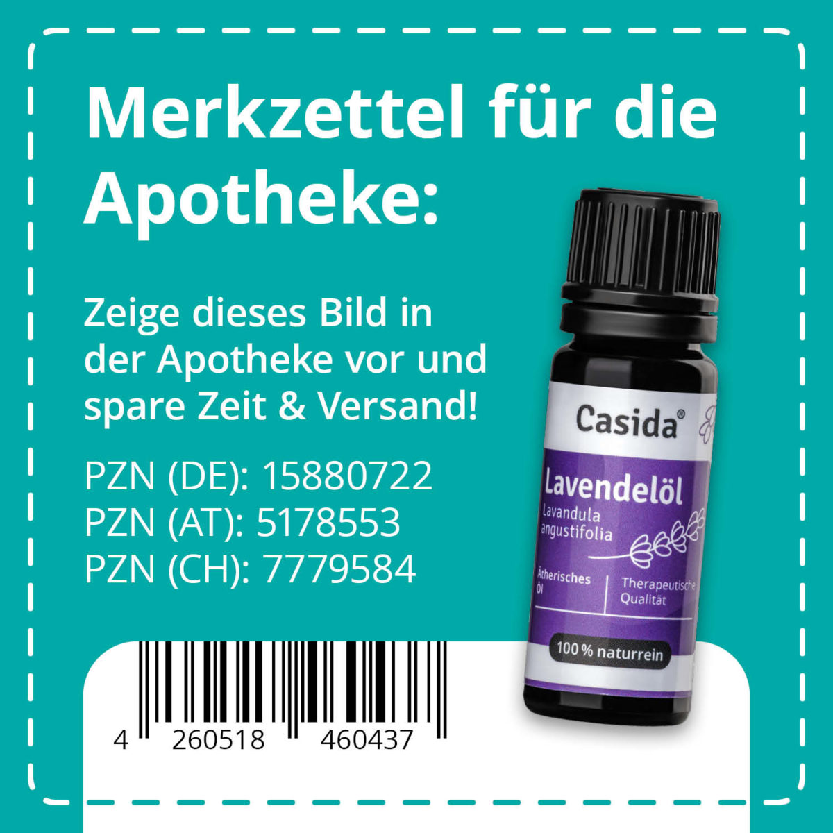 Casida Lavender Oil naturrein – 10 ml 15880722 PZN Apotheke Lavandula angustifolia Diffuser pur anwenden Schlaf Beruhigung10