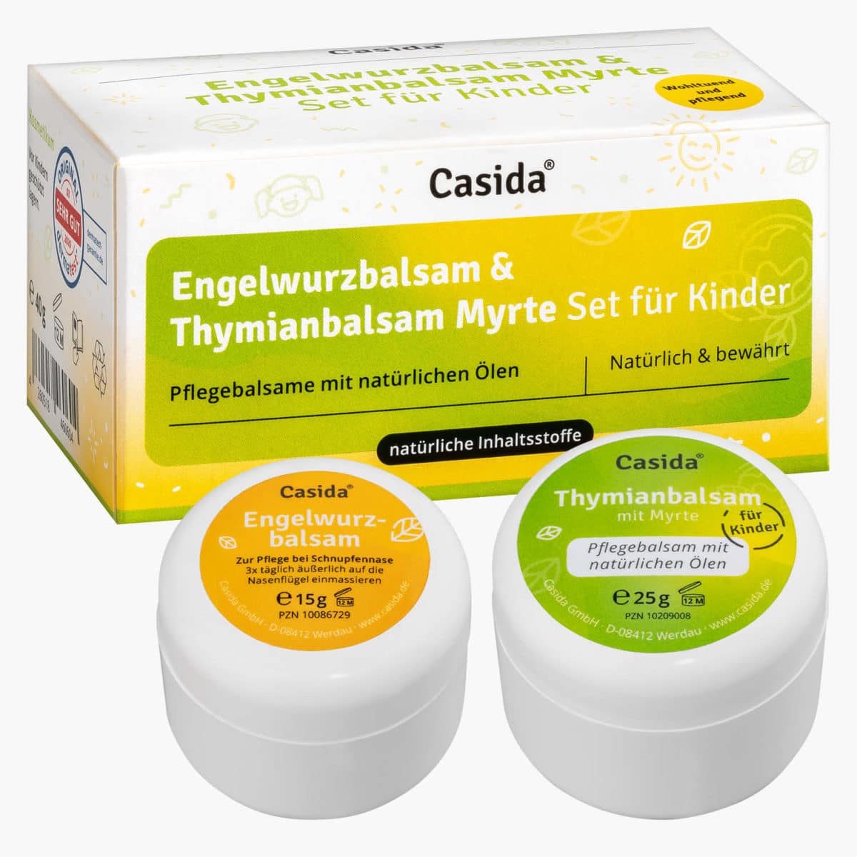 Casida Product Combo Angelica Balm and Thyme Balm for Children 10209008 10086729 PZN Apotheke Erkältung Baby pflanzlich behandeln