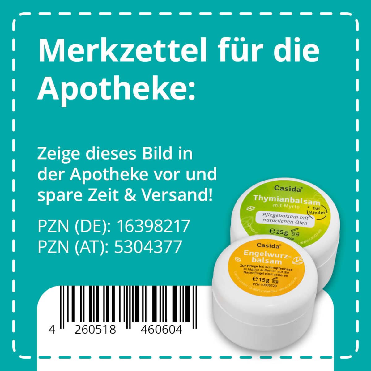Casida Product Combo Angelica Balm and Thyme Balm for Children 10209008 10086729 PZN Apotheke Erkältung Baby pflanzlich behandeln9