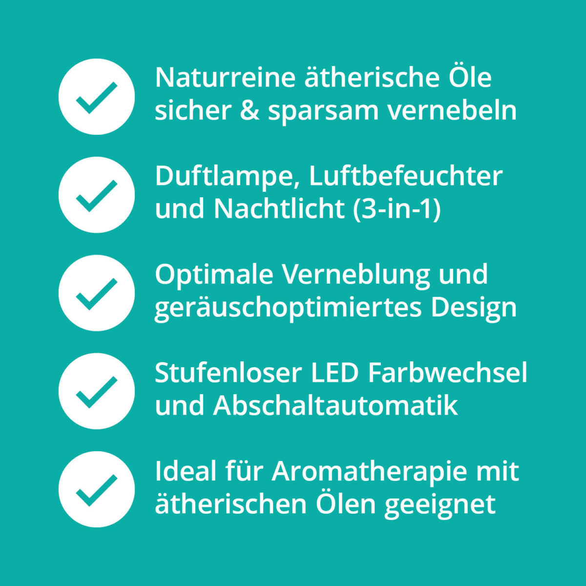 Kompakter Aromadiffuser weiß mit LED-Beleuchtung