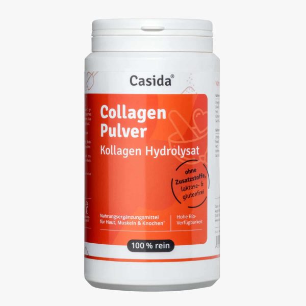 Casida Collagen Pulver Hydrolysat Peptide 480 g PZN DE 15266086 PZN AT 5081687 UVP 28,45 € EAN 4260518460352 Muskelaufbau Fitness Training